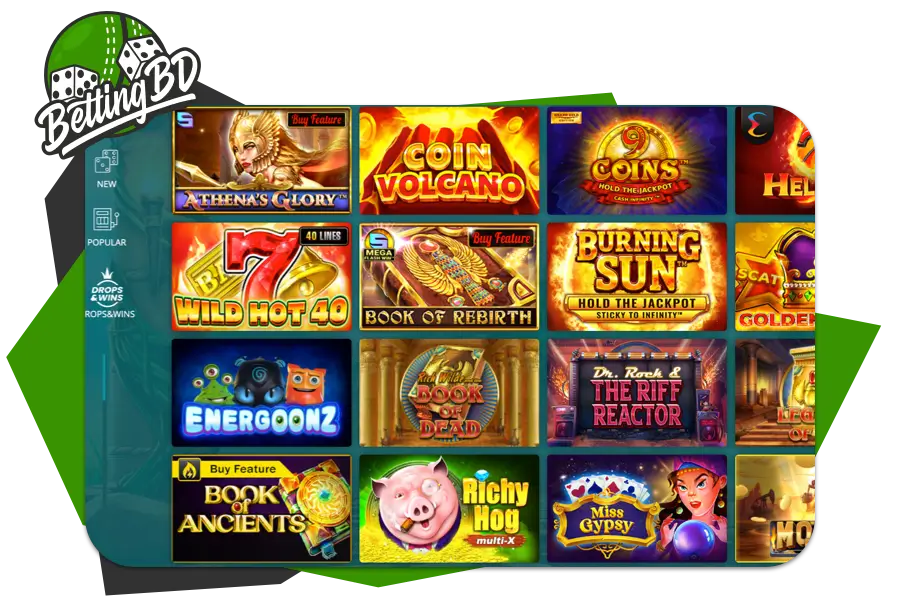 Screenshot of games section 22bet casino