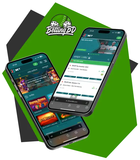 mobile user interface and website design of 22bet