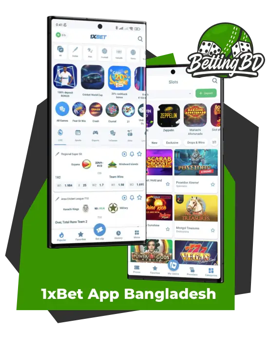 A screenshot of 1xBet App Bangladesh for Android users