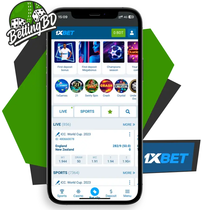 1xBet Bangladesh official website on phone