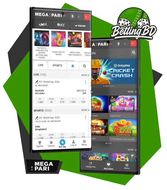 Megapari mobile app for Bangladesh on Android phone