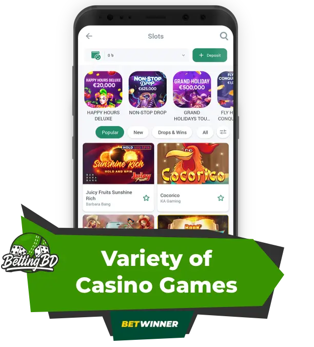 Variety of Casino Games on the Betwinner App