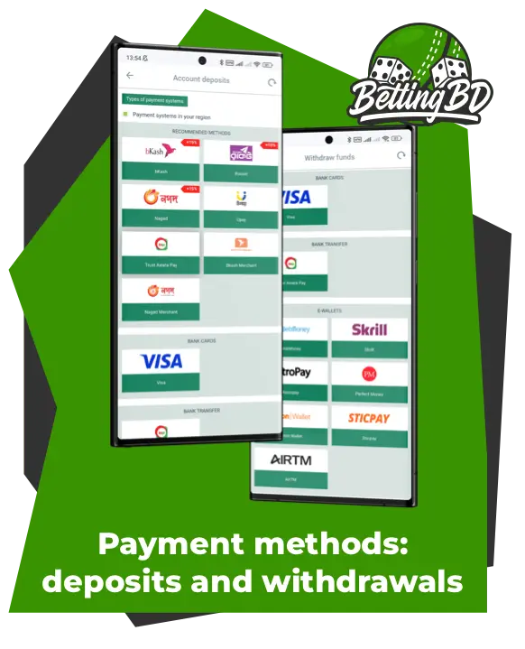 Payment methods of Betwinner Bangladesh: deposits and withdrawals 