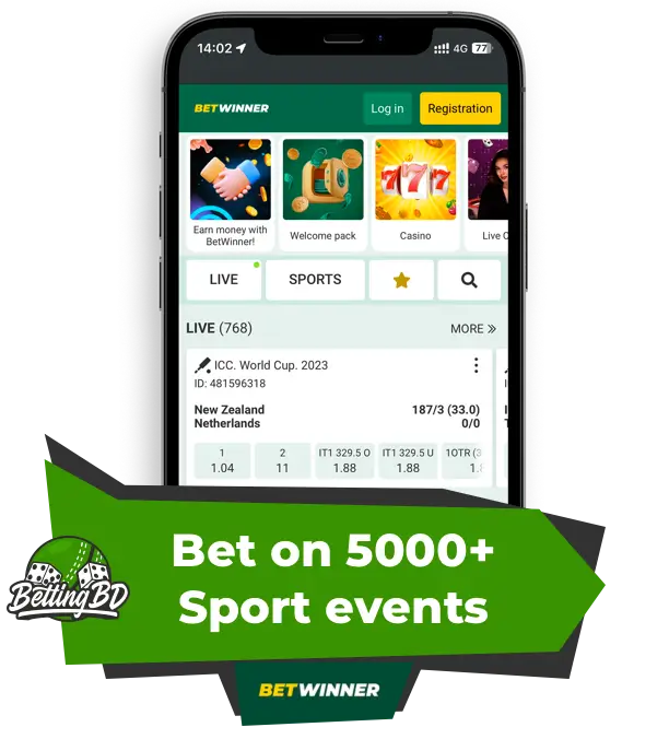 Ability to bet on 5000 Betwinner Bangladesh sporting events