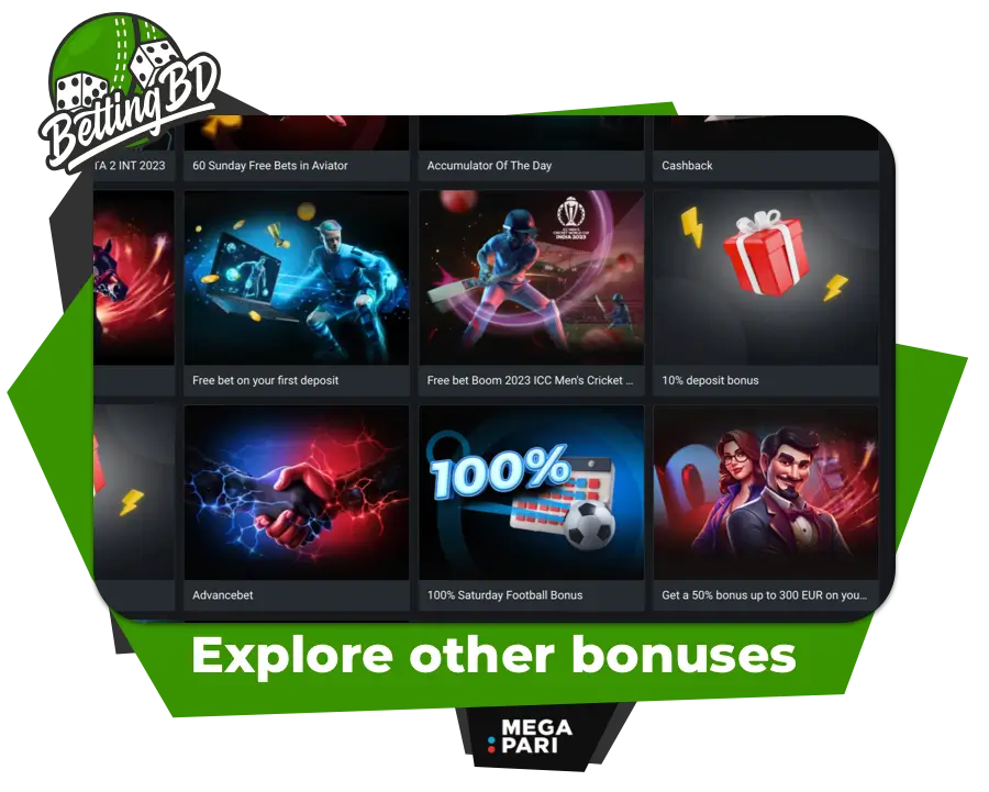 Big range of bonus options of Megapari