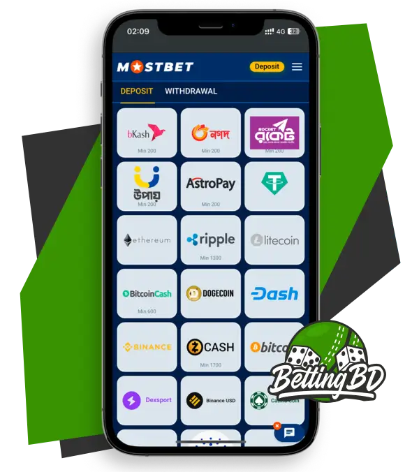 Mostbet payment options
